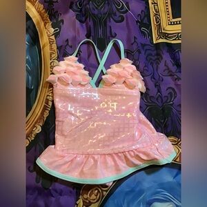 Floatimini girls one piece bathing suit pink & teal size 18 months